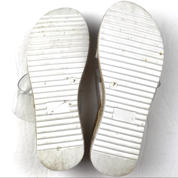 Acata Two Strap Clear Platform Sandals Size 7 - Picture 9 of 10